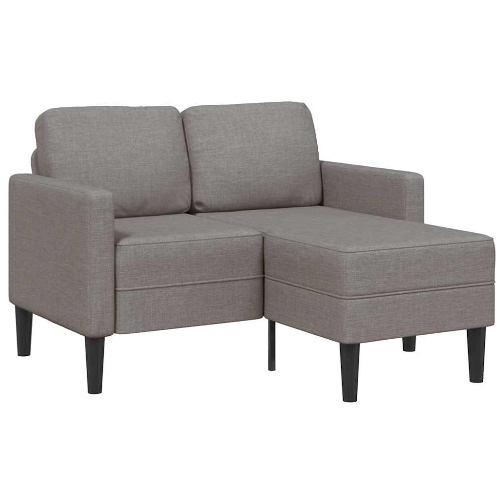 vidaXL Canapea cu 2 locuri cu șezlong în formă de L, taupe, 125 cm