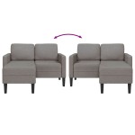 vidaXL Canapea cu 2 locuri cu șezlong în formă de L, taupe, 125 cm