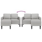 vidaXL Canapea cu 2 locuri cu șezlong în formă L gri nor 125 cm textil