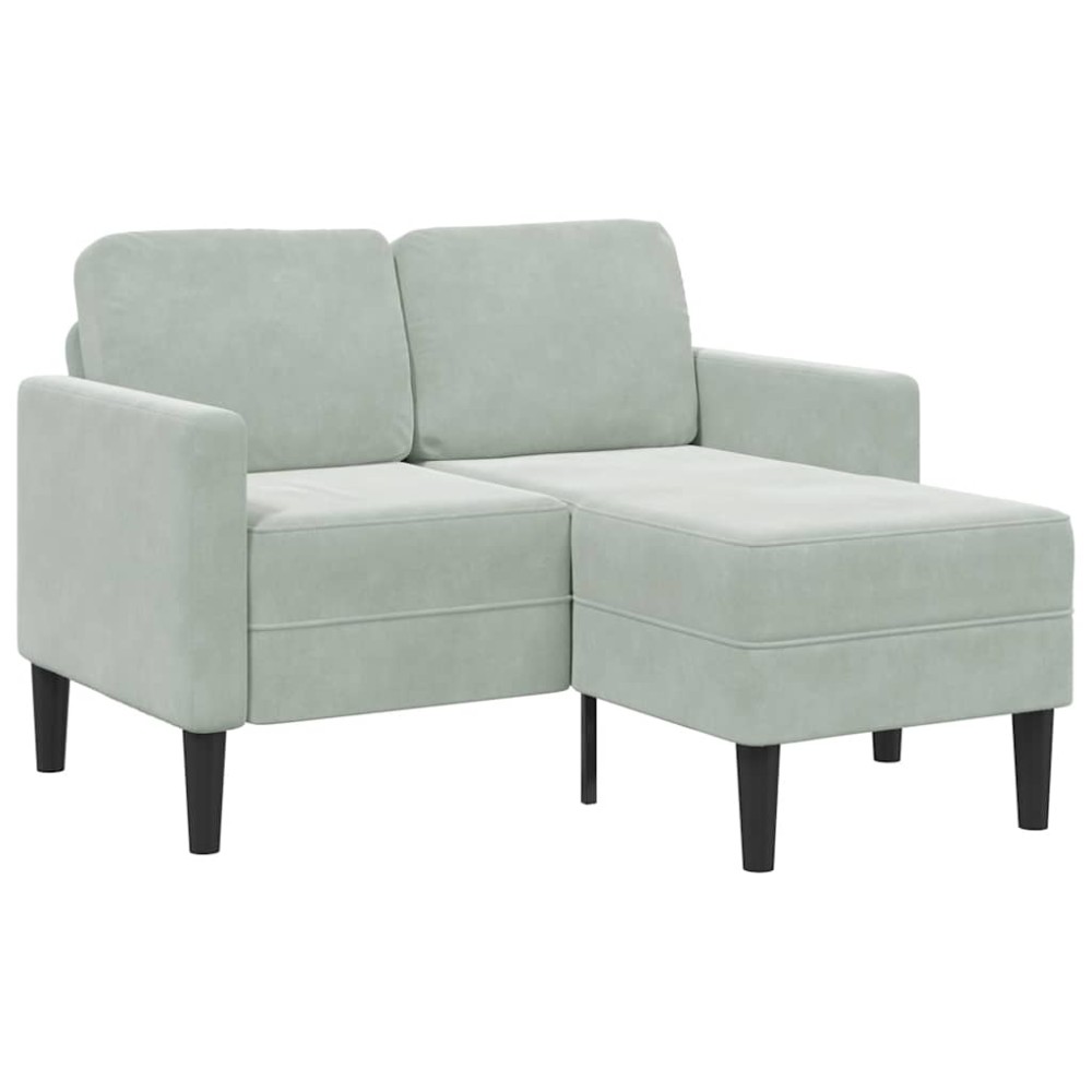vidaXL Canapea cu 2 locuri cu șezlong în formă de L gri deschis 125 cm