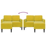 vidaXL Canapea cu 2 locuri cu șezlong în formă L catifea galbenă 125cm