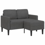 vidaXL Canapea cu 2 locuri cu șezlong în formă L gri închis 125 cm in
