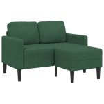vidaXL Canapea cu 2 locuri cu șezlong în formă L verde închis 125cm in