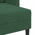 vidaXL Canapea cu 2 locuri cu șezlong în formă L verde închis 125cm in