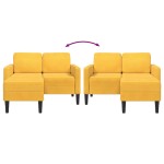 vidaXL Canapea cu 2 locuri cu șezlong în formă de L galben deschis
