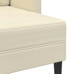 vidaXL Canapea cu 2 locuri cu șezlong în formă de L crem 125 cm