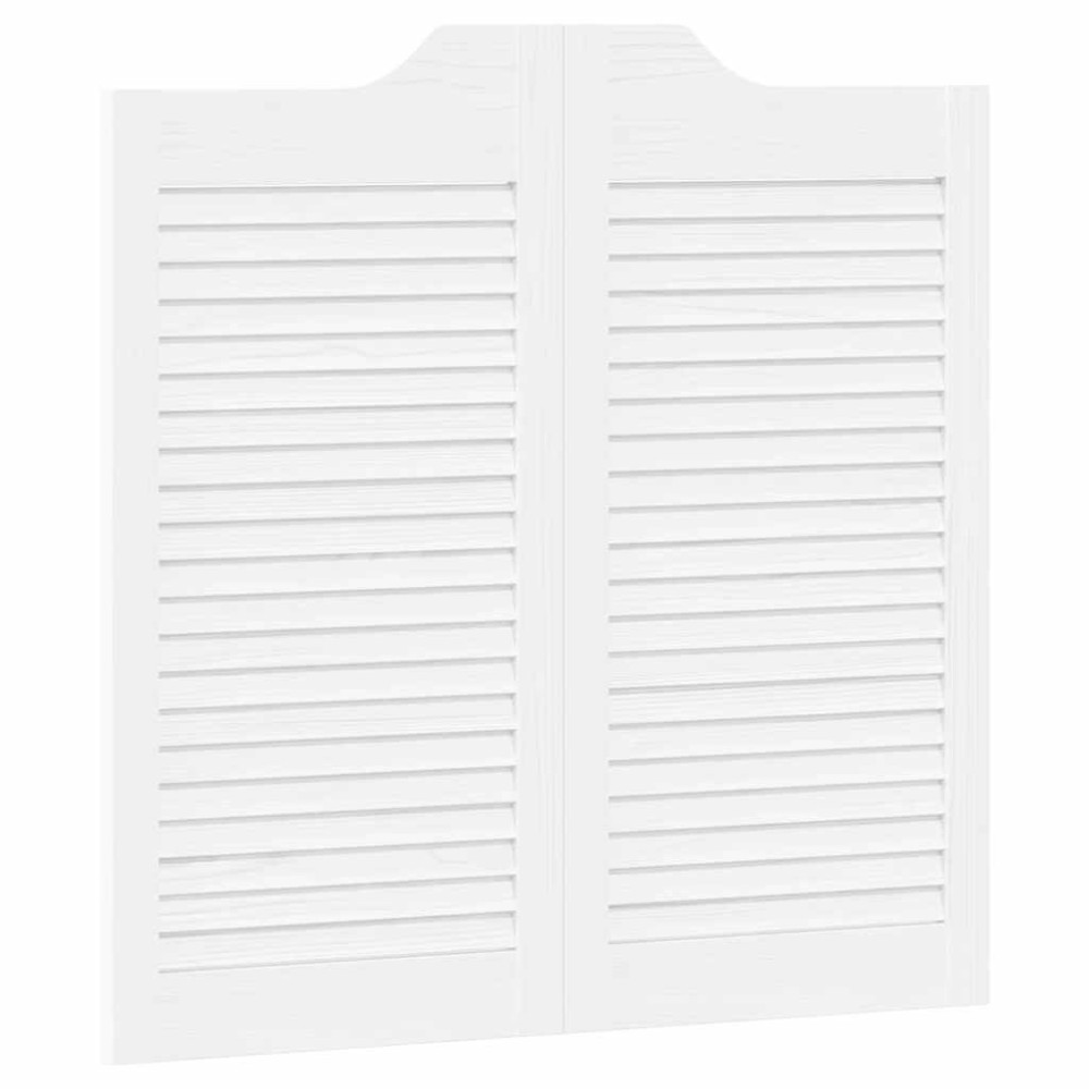 vidaXL Uși batante cu jaluzele 1 pereche alb 80x80 cm