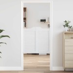 vidaXL Uși batante cu jaluzele 1 pereche alb 80x80 cm vidaXL Uși batante cu jaluzele 1 pereche alb 80x80 cm