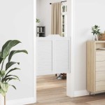 vidaXL Uși batante cu jaluzele 1 pereche alb 80x80 cm vidaXL Uși batante cu jaluzele 1 pereche alb 80x80 cm