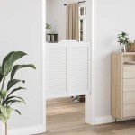 vidaXL Uși batante cu jaluzele design 2 perechi alb 90x80 cm