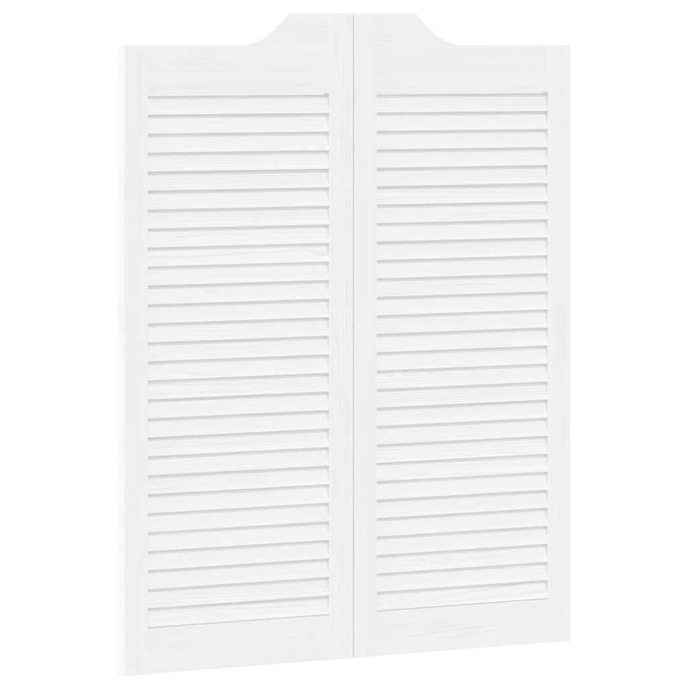 vidaXL Uși batante cu jaluzele design 1 pereche alb 100x80 cm