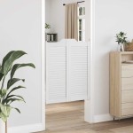 vidaXL Uși batante cu jaluzele design 1 pereche alb 100x80 cm
