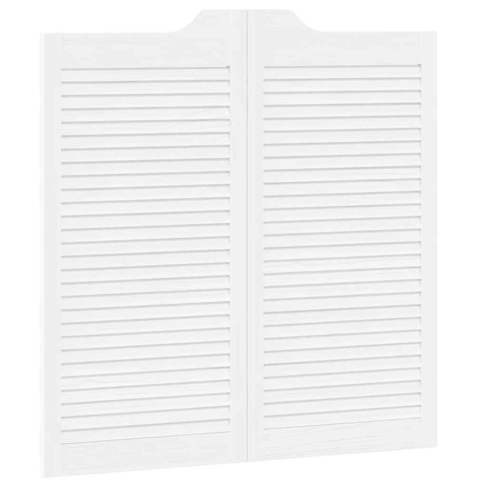 vidaXL Uși batante cu jaluzele 1 pereche alb 100x100 cm