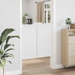 vidaXL Uși batante cu jaluzele 1 pereche alb 100x100 cm