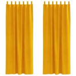 vidaXL Perdele opace 2 pcs Galben muștar 140 x 260 cm Catifea