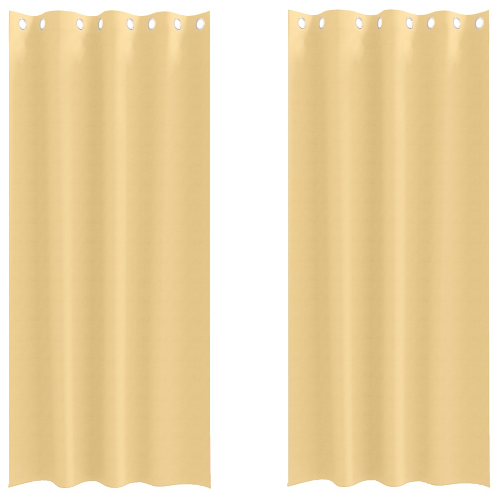 vidaXL Perdele cu perdele 2 pcs Bej 225 x 140 cm Poliester