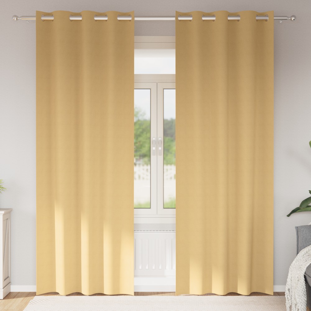 vidaXL Perdele cu perdele 2 pcs Bej 245 x 140 cm Poliester