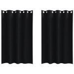 vidaXL Perdele cu perdele 2 pcs Negru 175 x 140 cm Poliester vidaXL Perdele cu perdele 2 pcs Negru 175 x 140 cm Poliester