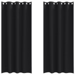 vidaXL Perdele cu perdele 2 pcs Negru 245 x 140 cm Poliester