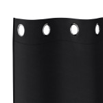 vidaXL Perdele cu perdele 2 pcs Negru 260 x 140 cm Poliester vidaXL Perdele cu perdele 2 pcs Negru 260 x 140 cm Poliester