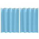 vidaXL Perdele cu perdele 2 pcs Albastru deschis Poliester vidaXL Perdele cu perdele 2 pcs Albastru deschis Poliester