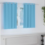 vidaXL Perdele cu perdele 2 pcs Albastru deschis Poliester vidaXL Perdele cu perdele 2 pcs Albastru deschis Poliester
