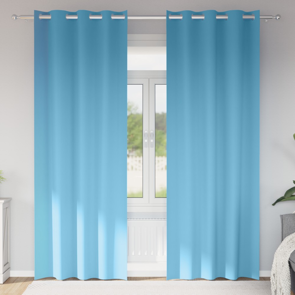 vidaXL Perdele 2 pcs Albastru deschis 260 x 140 cm Poliester