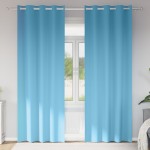 vidaXL Perdele 2 pcs Albastru deschis 260 x 140 cm Poliester vidaXL Perdele 2 pcs Albastru deschis 260 x 140 cm Poliester