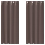 vidaXL Perdele cu perdele 2 pcs Maro închis 225 x 140 cm Poliester vidaXL Perdele cu perdele 2 pcs Maro închis 225 x 140 cm Poliester