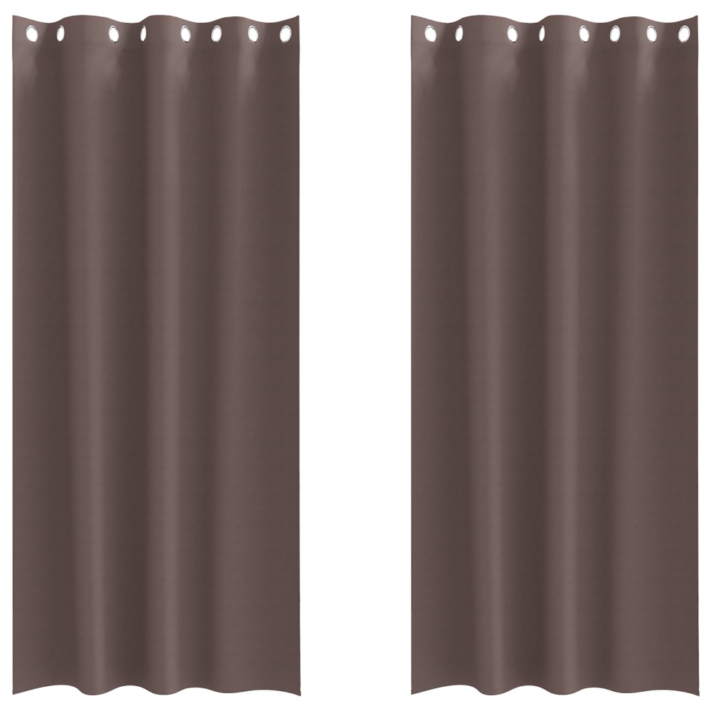 vidaXL Perdele cu perdele 2 pcs Maro închis 245 x 140 cm Poliester
