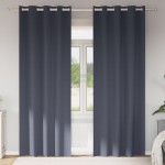 vidaXL Perdele Opaque cu Inel 2 pcs Antracit 245 x 140 cm Poliester