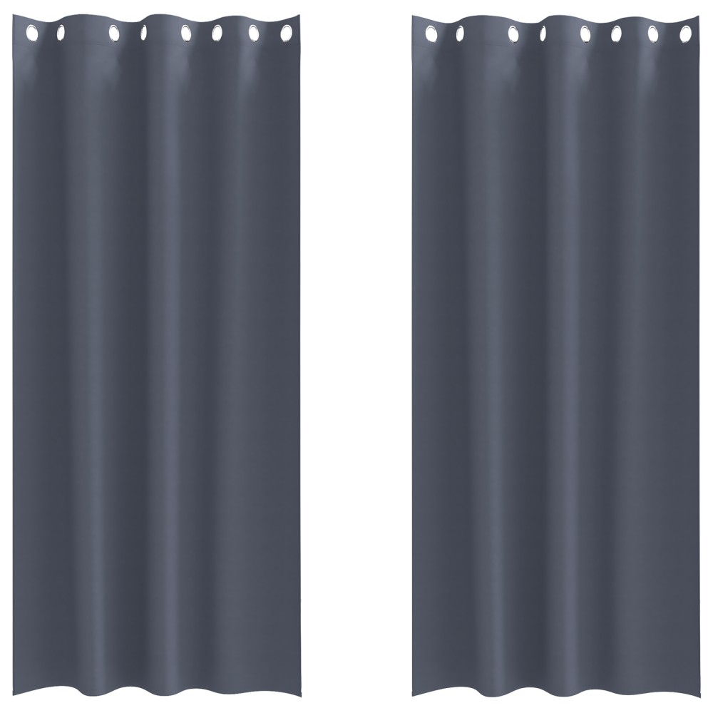 vidaXL Perdele Opaque cu Inel 2 pcs Antracit 260 x 140 cm Poliester