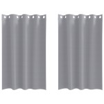 vidaXL Perdele cu perdele 2 pcs Gri deschis 175 x 140 cm Poliester