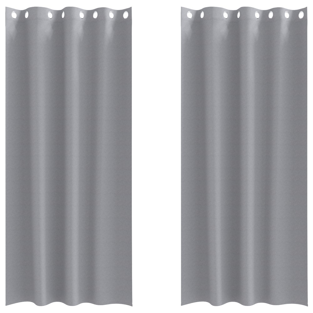 vidaXL Perdele cu perdele 2 pcs Gri deschis 225 x 140 cm Poliester
