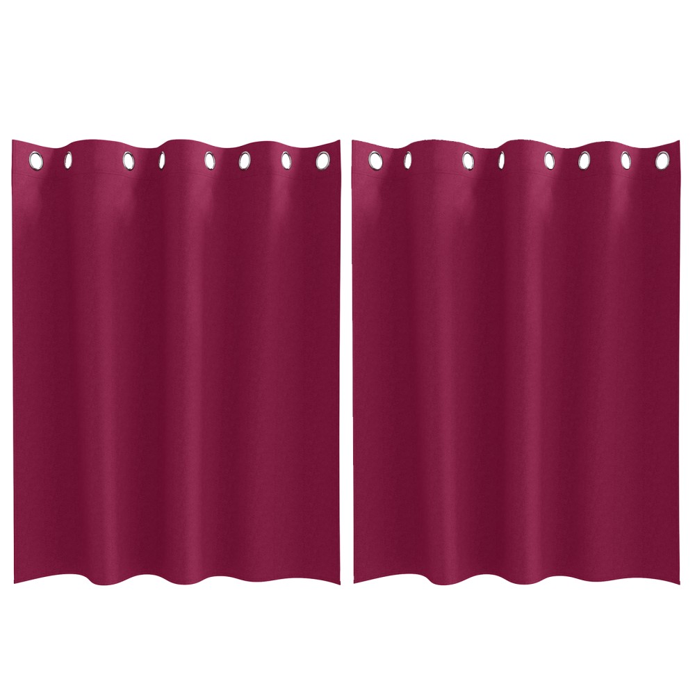 vidaXL Perdele cu perdele 2 pcs Roșu Vin 140 x 140 cm Poliester