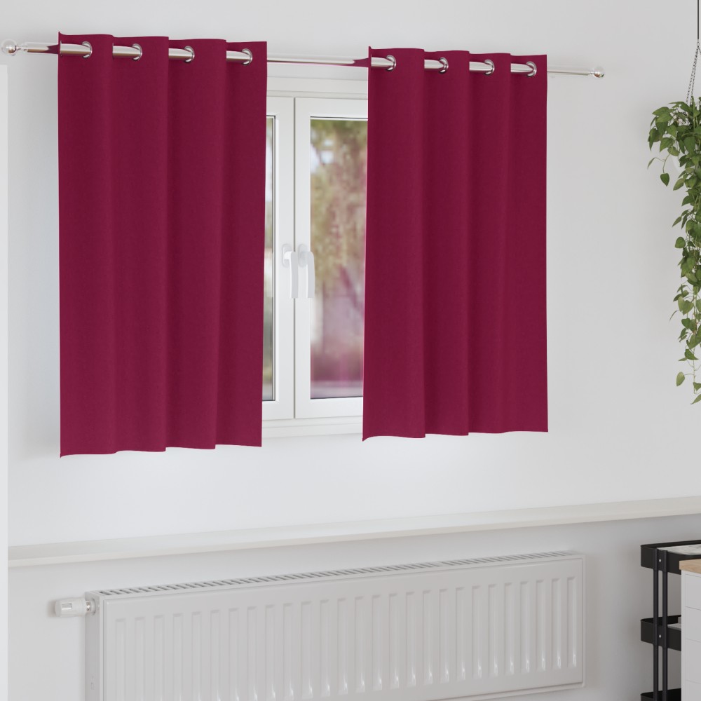 vidaXL Perdele cu perdele 2 pcs Roșu Vin 140 x 140 cm Poliester