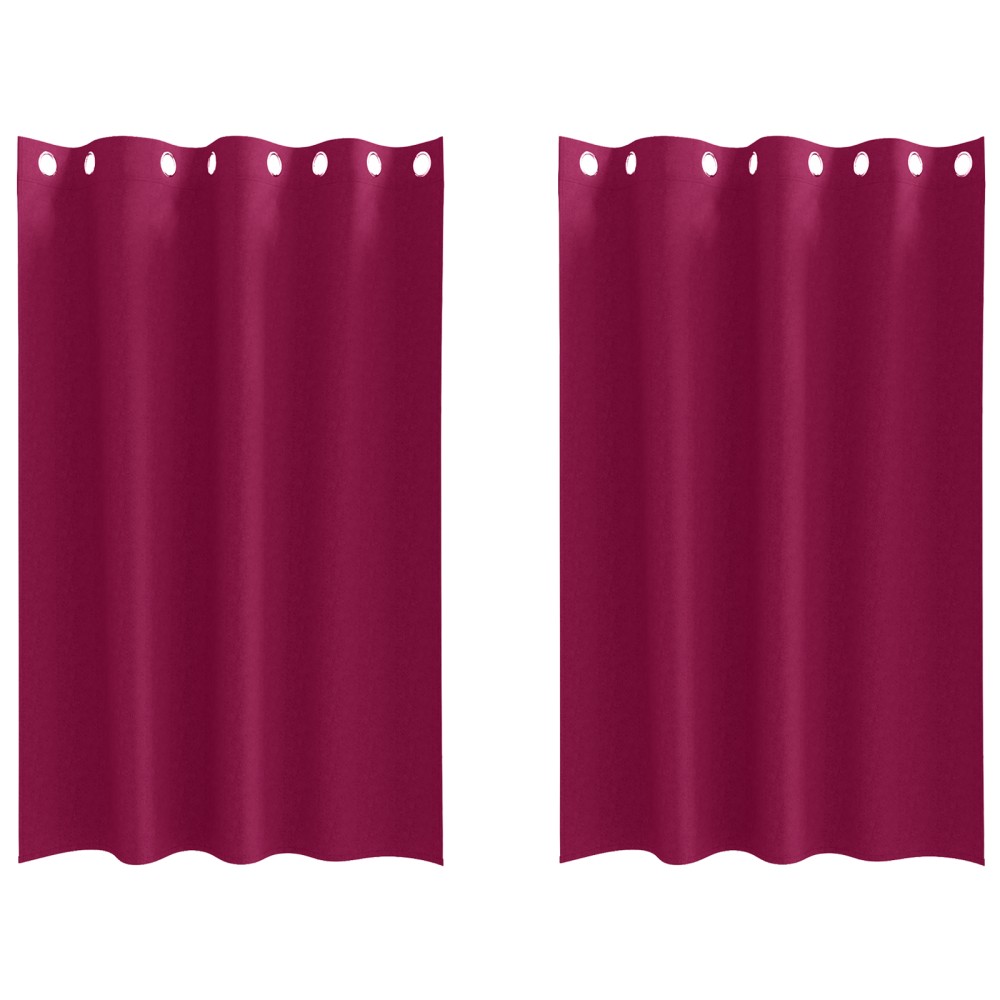 vidaXL Perdele cu perdele 2 pcs Roșu Vin 175 x 140 cm Poliester