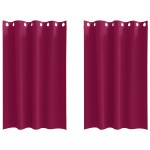 vidaXL Perdele cu perdele 2 pcs Roșu Vin 175 x 140 cm Poliester