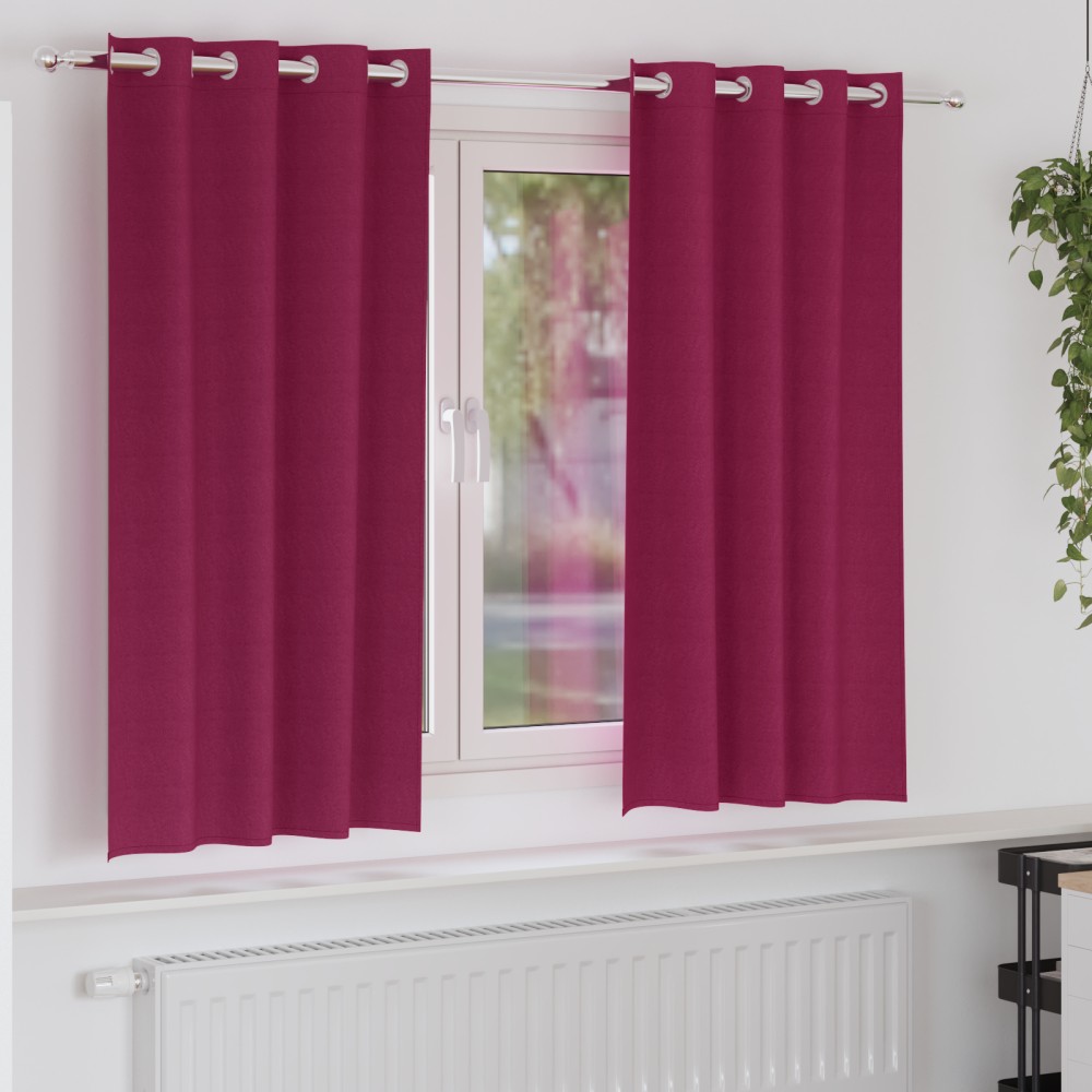 vidaXL Perdele cu perdele 2 pcs Roșu Vin 175 x 140 cm Poliester