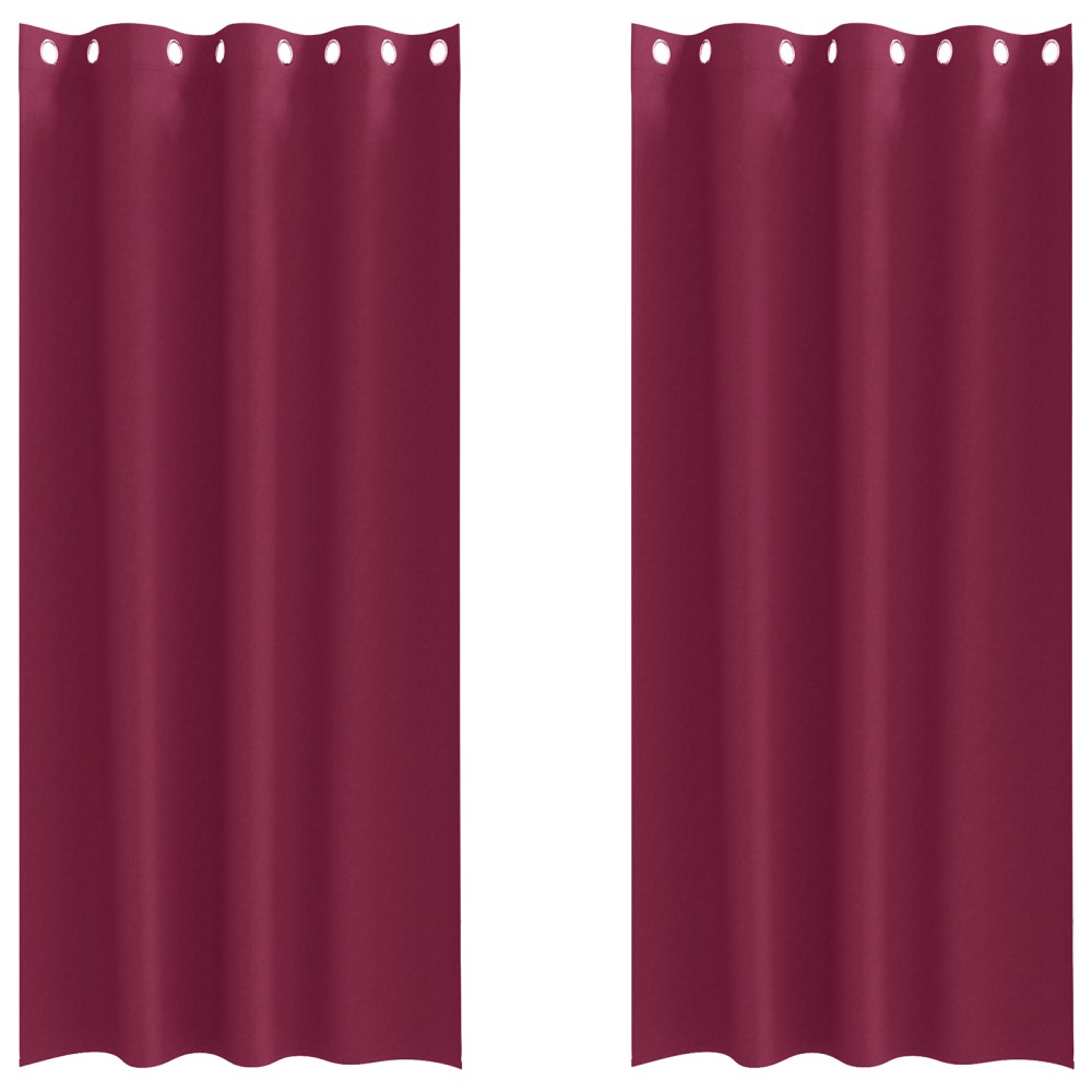 vidaXL Perdele cu perdele 2 pcs Roșu Vin 245 x 140 cm Poliester