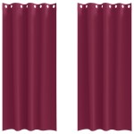 vidaXL Perdele cu perdele 2 pcs Roșu Vin 245 x 140 cm Poliester vidaXL Perdele cu perdele 2 pcs Roșu Vin 245 x 140 cm Poliester