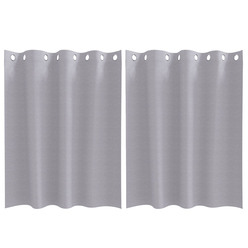 vidaXL Perdele cu perdele 2 pcs Gri metalic 140 x 140 cm Poliester
