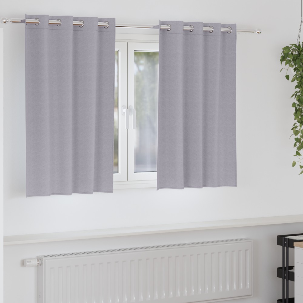 vidaXL Perdele cu perdele 2 pcs Gri metalic 140 x 140 cm Poliester
