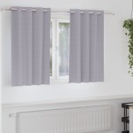 vidaXL Perdele cu perdele 2 pcs Gri metalic 140 x 140 cm Poliester