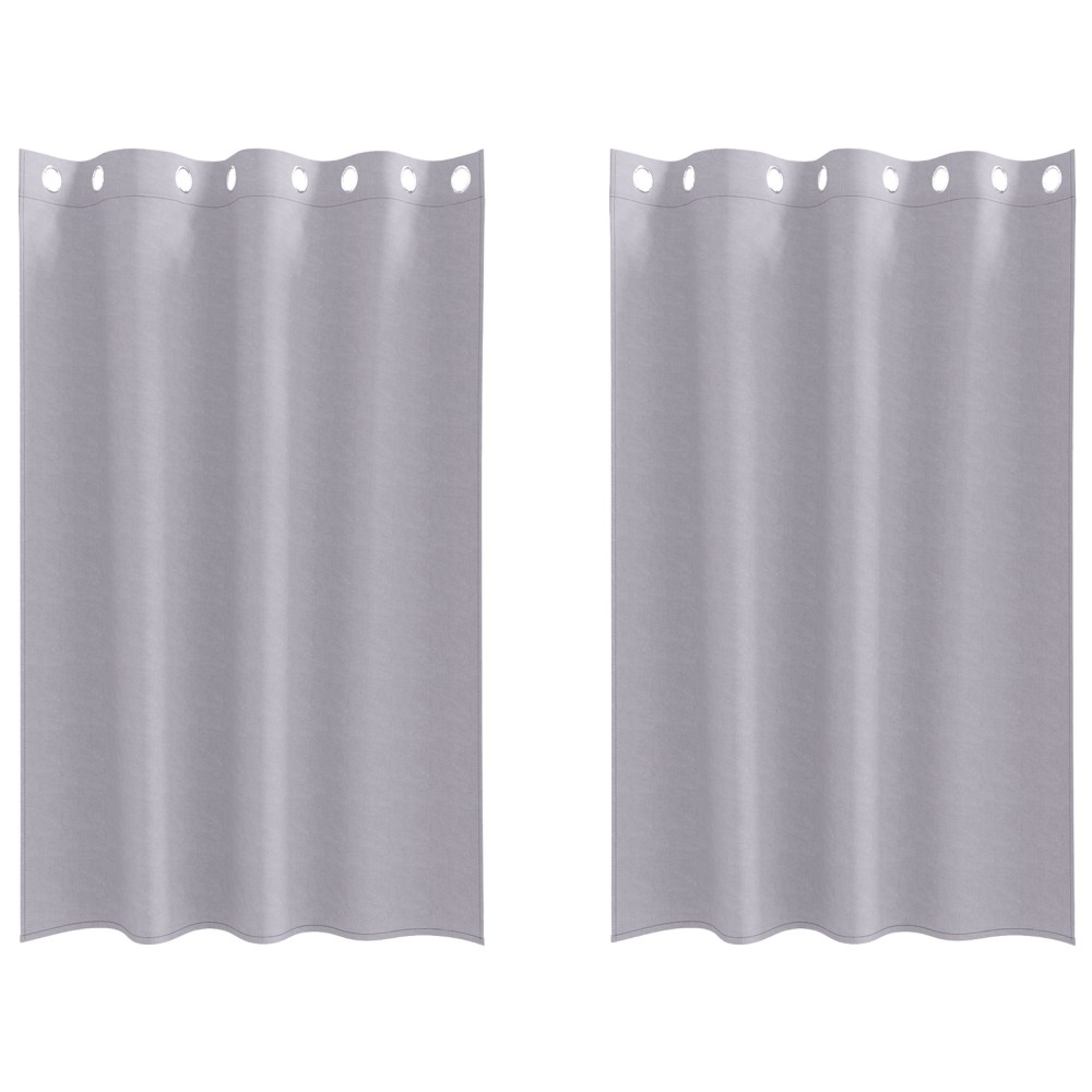 vidaXL Perdele cu perdele 2 pcs Gri metalic 175 x 140 cm Poliester