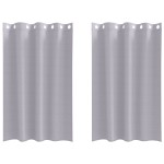 vidaXL Perdele cu perdele 2 pcs Gri metalic 175 x 140 cm Poliester