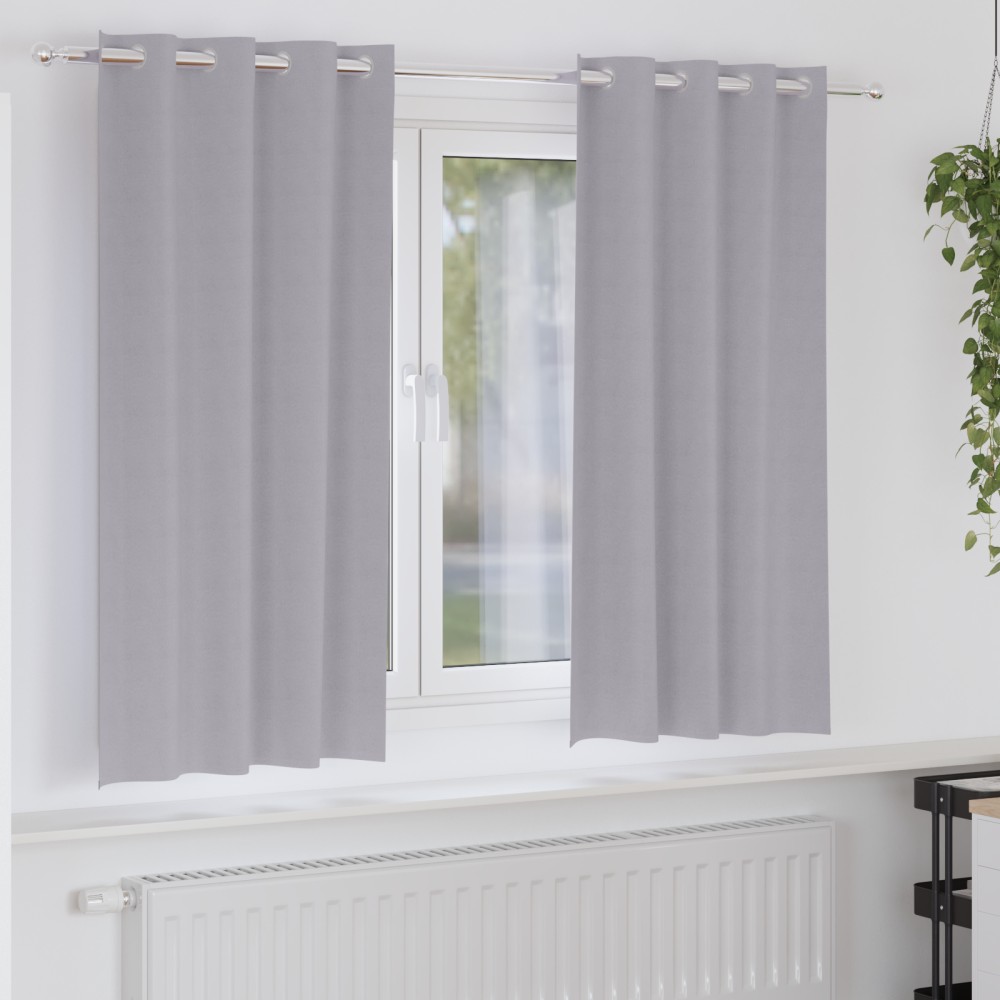 vidaXL Perdele cu perdele 2 pcs Gri metalic 175 x 140 cm Poliester