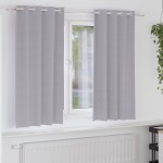 vidaXL Perdele cu perdele 2 pcs Gri metalic 175 x 140 cm Poliester