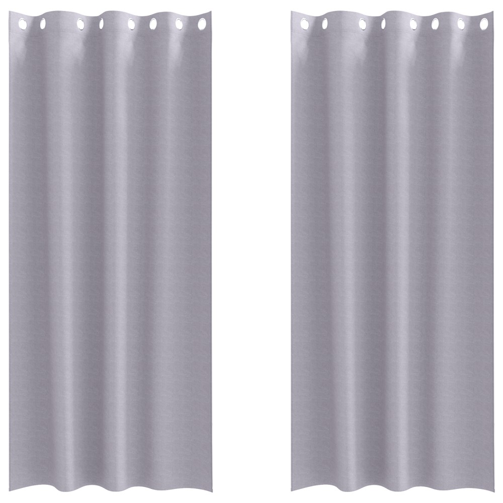 vidaXL Perdele cu perdele 2 pcs Gri metalic 260 x 140 cm Poliester