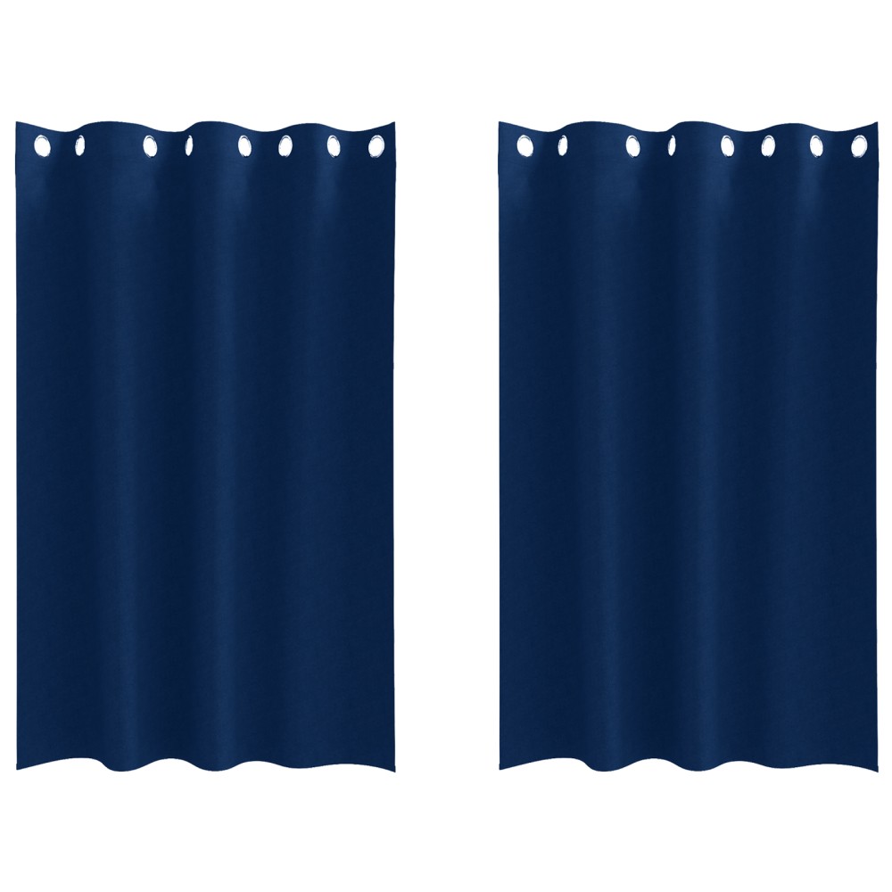 vidaXL Perdele Opaque cu Inel 2 pcs Albastru închis 175 x 140 cm